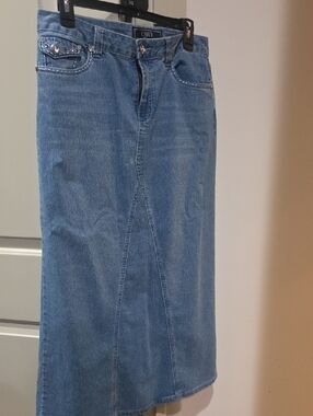 Cato Light Blue Denim Midi Skirt